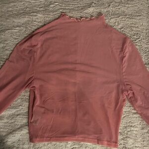 SHEIN Dusty Pink Long Sleeve Sheer Top